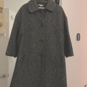Vince herringbone knee length swing coat